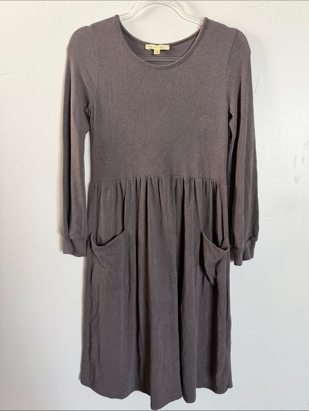 mimi + daphne DownEast Long-Sleeve Pocket Dress in Charcoal Ballet Empire Dress